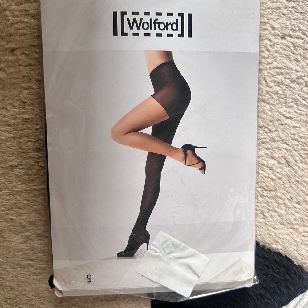 Wolford image tights / pantyhose black sheer and opaque design